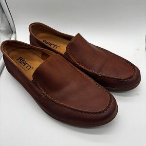 BORN Brompton Shoes Mens 11 M Brown Leather Slip On Comfort Dress Loafers